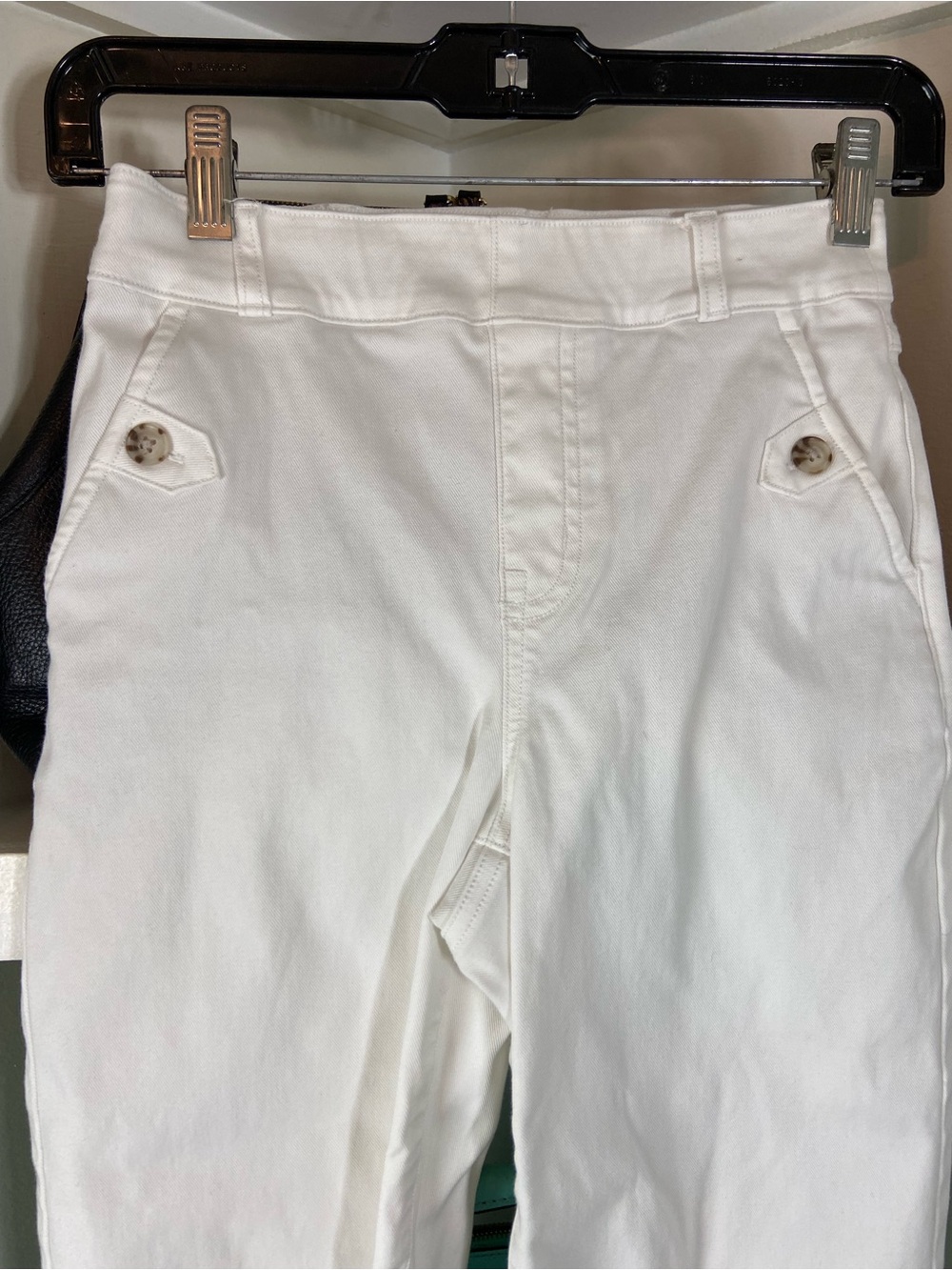 SPANX White Cropped Wide-Leg Trousers with Flap Pockets - Picture 9 of 13